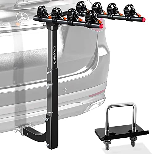 4 Bike Rack Bicycle Carrier Racks Hitch Mount Double Foldable Rack for Cars, Trucks, SUV's and minivans with a 2