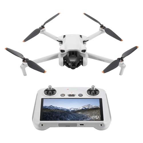 DJI Mini 3 (DJI RC) , Lightweight 3x Mechanical Gimbal Mini Camera Drone with 4K HDR Video, 38-min Flight Time, up to 32800ft (10km) Video Transmission, Vertical Shooting, GPS Auto Return Integrated